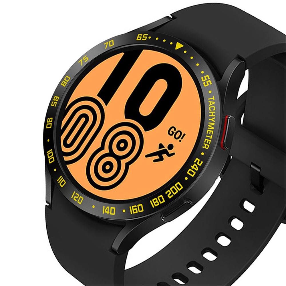 Decorative Stainless Steel Watch Bezel Ring Cover Protector for Samsung Galaxy Watch4 40mm - Black/Yellow-2