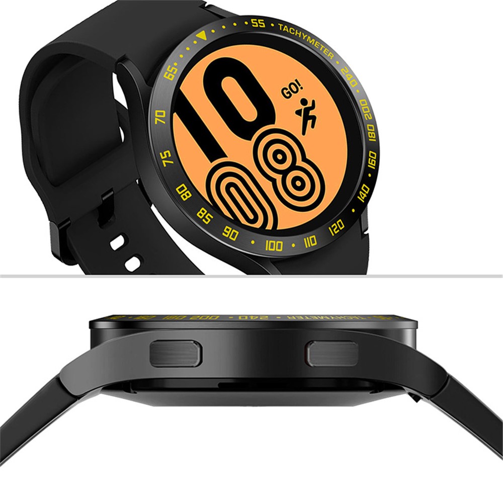 Decorative Stainless Steel Watch Bezel Ring Cover Protector for Samsung Galaxy Watch4 40mm - Black/Yellow-5