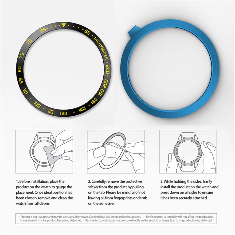 Decorative Stainless Steel Watch Bezel Ring Cover Protector for Samsung Galaxy Watch4 40mm - Black/Yellow-6