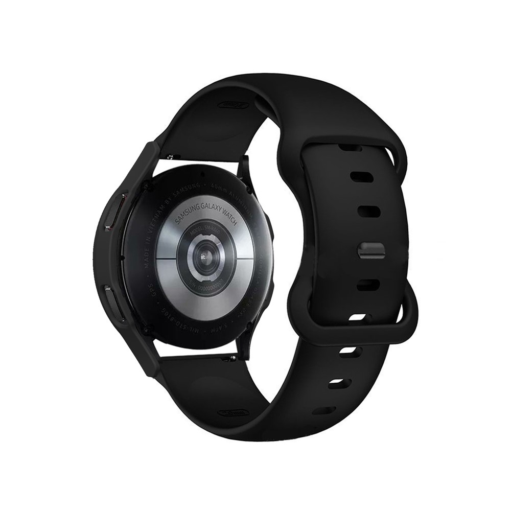 All-Around Rubberized Hard PC Case with Touch Sensitive Tempered Glass Screen Protector for Samsung Galaxy Watch4 44mm - Black-2