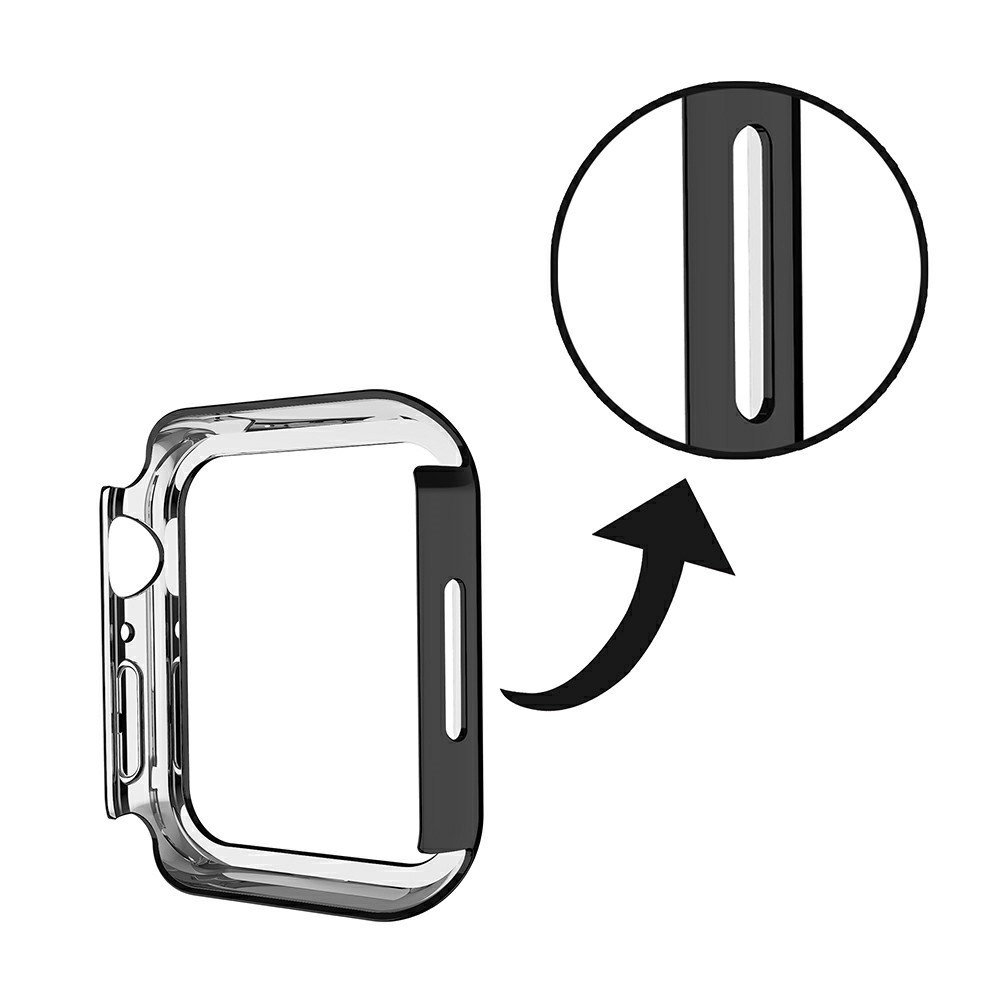 Shiny Rhinestones PC Smart Watch Case Cover Frame Protector for Apple Watch Series 7 41mm - Black-8
