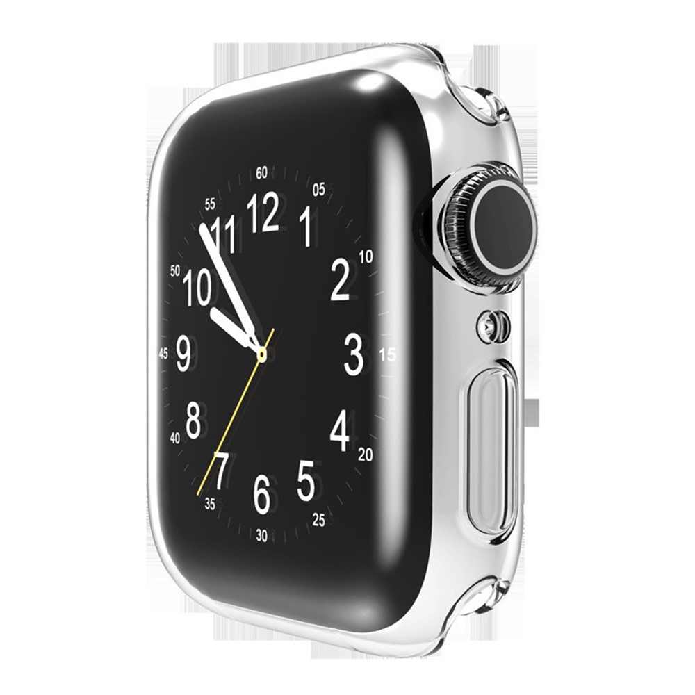 Drop-proof Full Coverage TPU Smart Watch Protective Case for Apple Watch Series 7 45mm - Transparent White-5