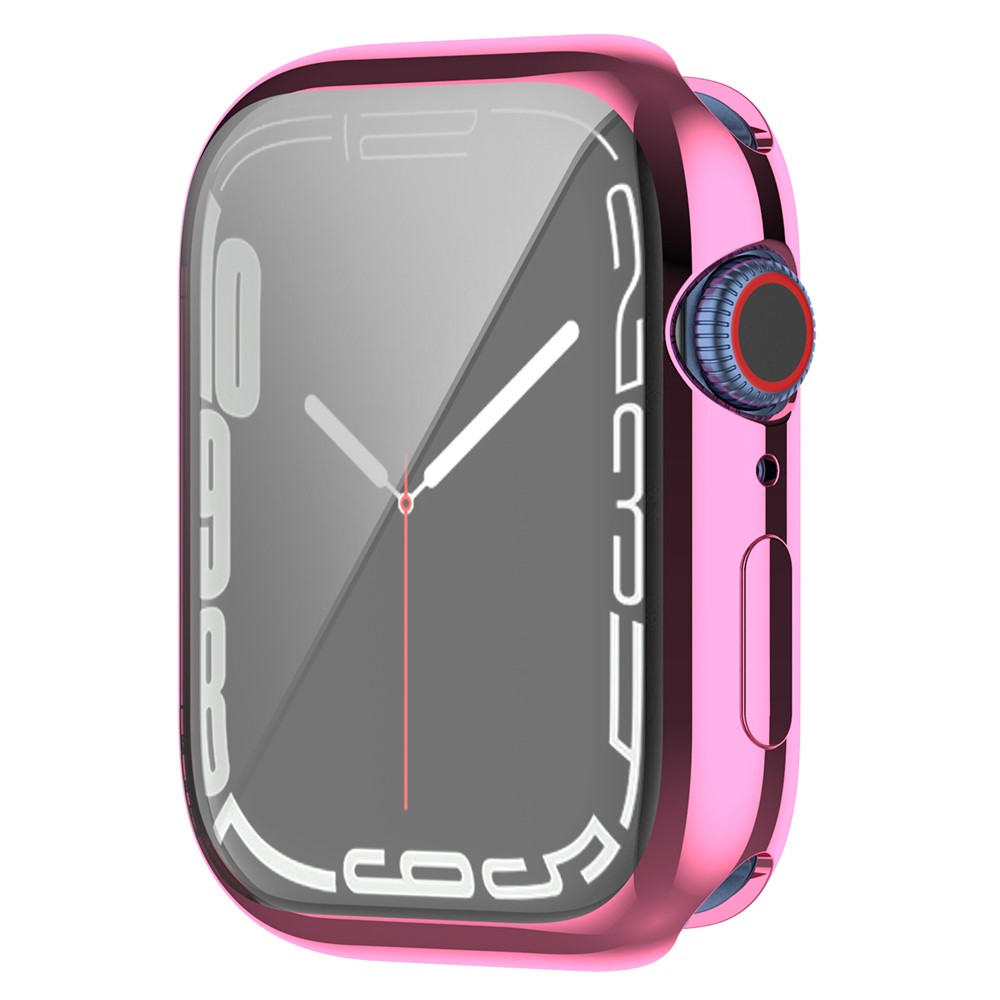 Electroplating TPU Watch Cover Full Protective Case for Apple Watch Series 7 41mm - Pink-3