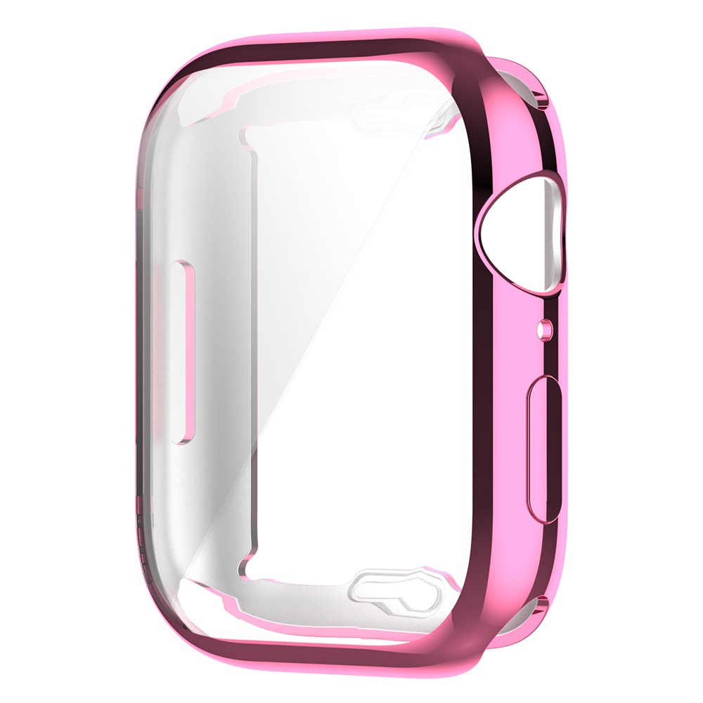 Electroplating TPU Watch Cover Full Protective Case for Apple Watch Series 7 41mm - Pink-7
