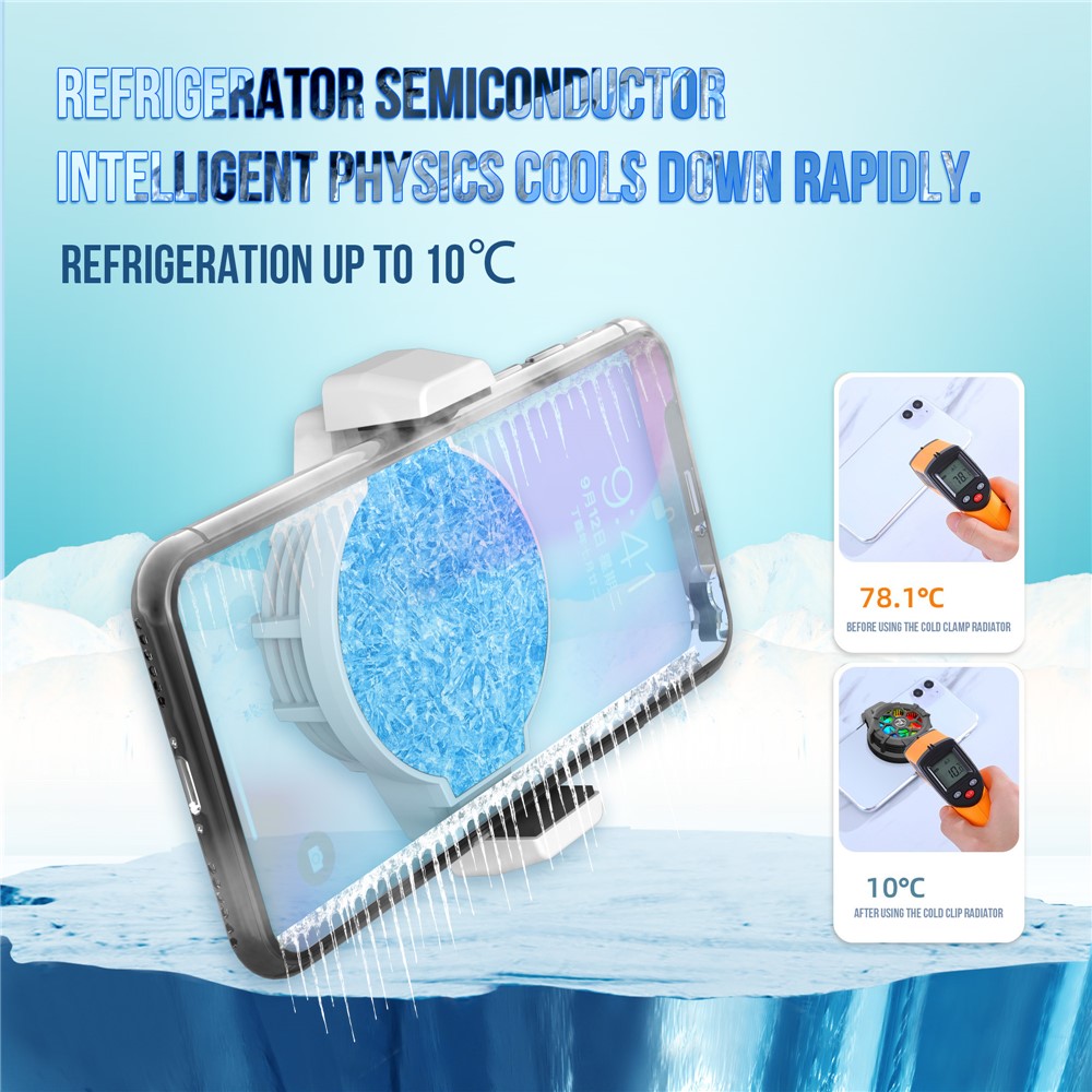 HXSJ P10 Mobile Phone Radiator Cooling Fan Smartphone Live Streaming Gaming Heat Dissipation Cooler - Black-3