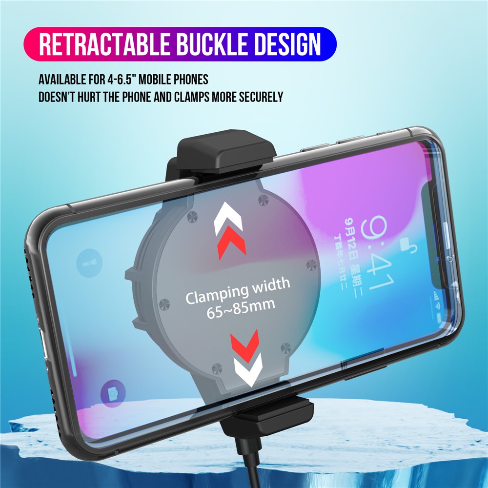 HXSJ P10 Mobile Phone Radiator Cooling Fan Smartphone Live Streaming Gaming Heat Dissipation Cooler - Black-5