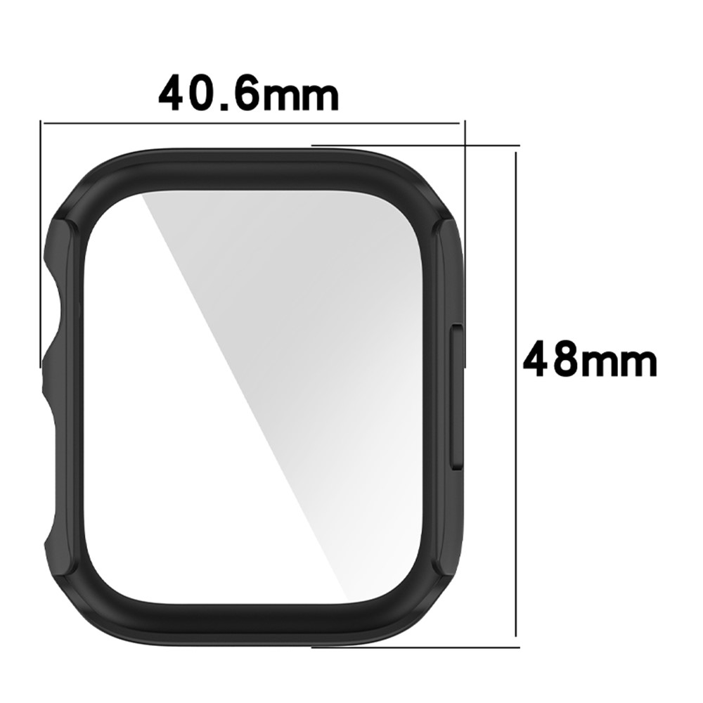 2 in 1 Hard PC Frame with Tempered Glass Screen Protector Integrated Watch Case Protective Cover for Apple Watch Series 7 45mm - White-8