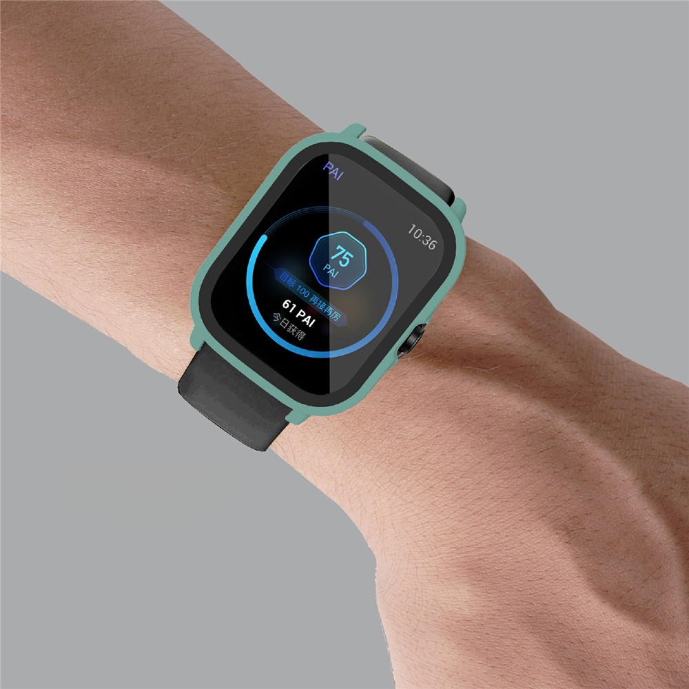 Hard PC All-Around Protective Shell with HD Anti-Scratch Tempered Glass Screen Protector for Huami Amazfit GTS 2 - Green-5