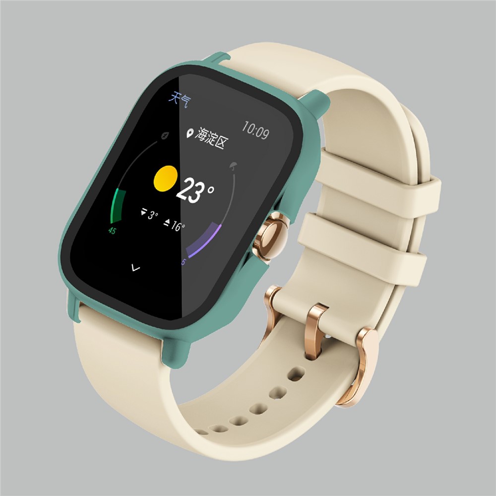 Hard PC All-Around Protective Shell with HD Anti-Scratch Tempered Glass Screen Protector for Huami Amazfit GTS 2 - Green-8