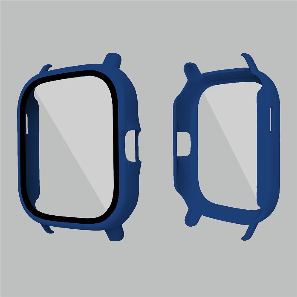 Hard PC All-Around Protective Shell with HD Anti-Scratch Tempered Glass Screen Protector for Huami Amazfit GTS 2 - Midnight Blue-2