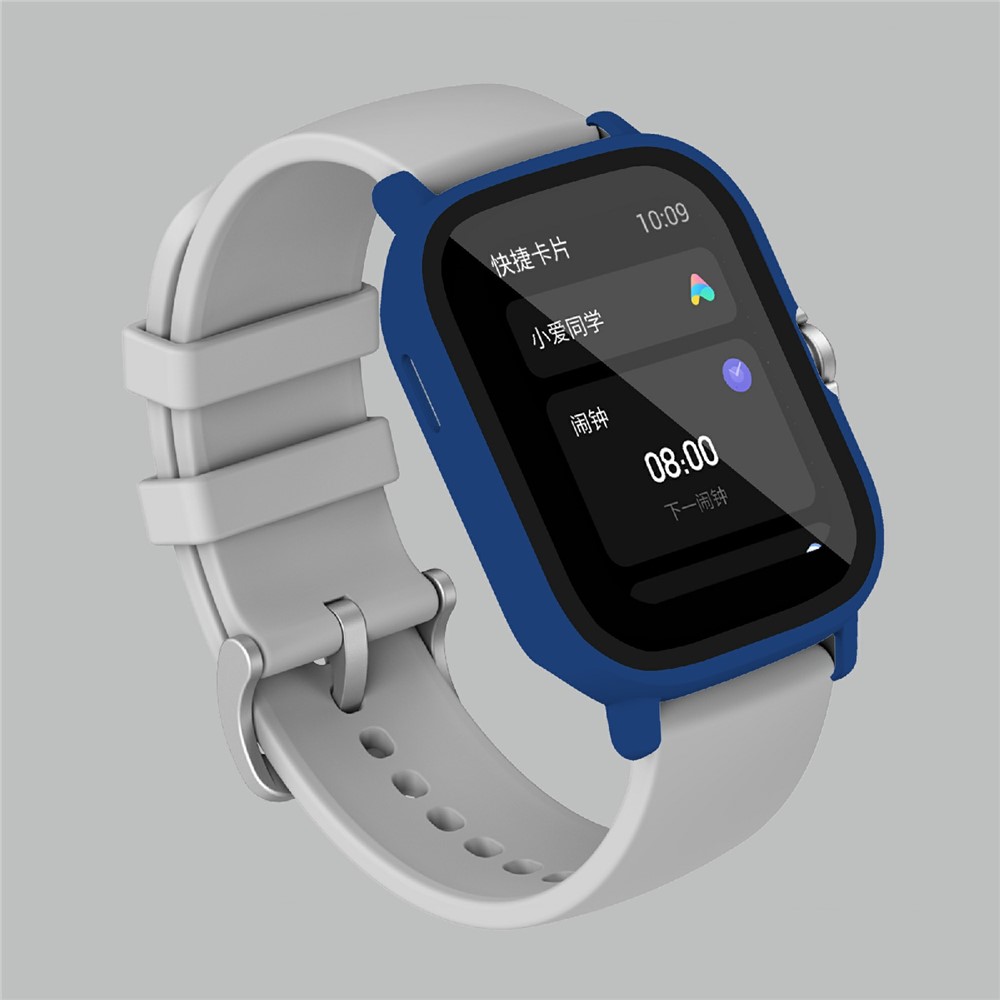 Hard PC All-Around Protective Shell with HD Anti-Scratch Tempered Glass Screen Protector for Huami Amazfit GTS 2 - Midnight Blue-9