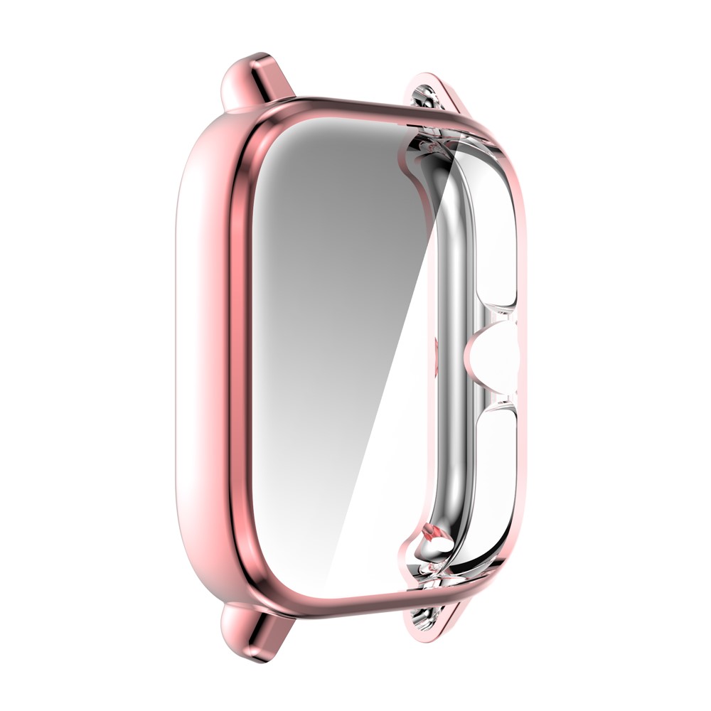 Electroplating Soft TPU Protective Watch Case Full Around Replacement Protector Cover for Huami Amazfit GTS3 - Pink-4