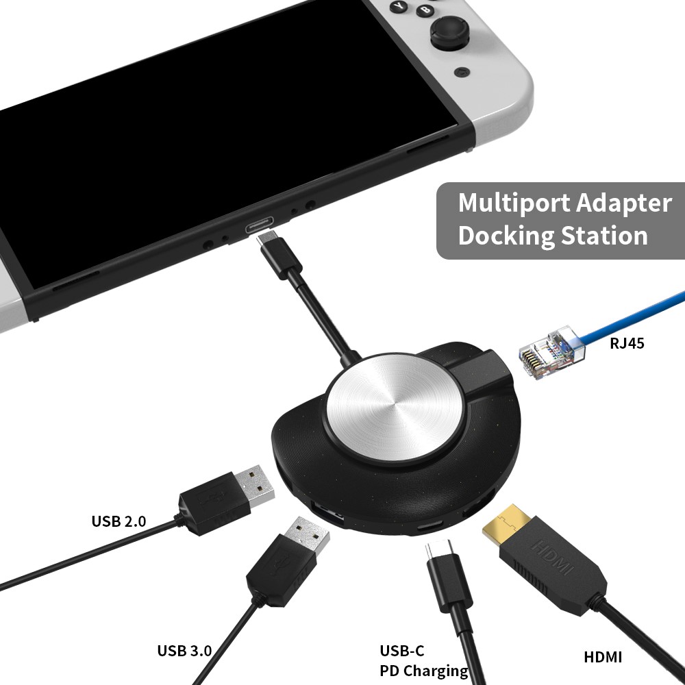 JYS JYS-NS225 TV Projection Screen Converter Portable Dock with Ethernet Port for Nintendo Switch OLED/Switch-2