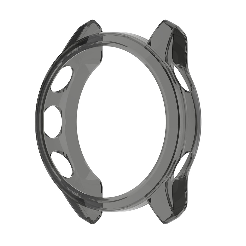 Drop Protection Watch Frame Cover Soft TPU Case for Garmin Forerunner 945 LTE - Transparent Black-3