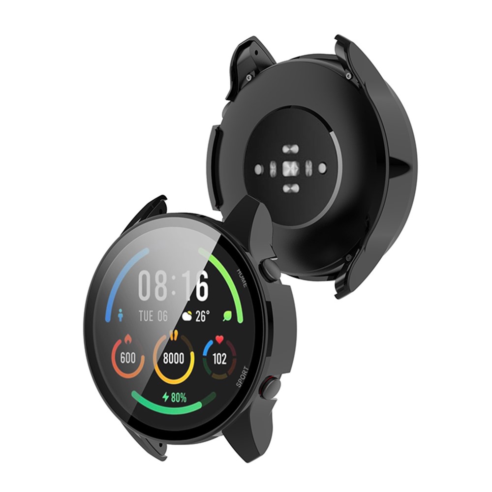 Hard PC Case All-Around Edge Protective Cover with Tempered Glass Screen Protector for Xiaomi Mi Watch Color Sports Edition - Black-2