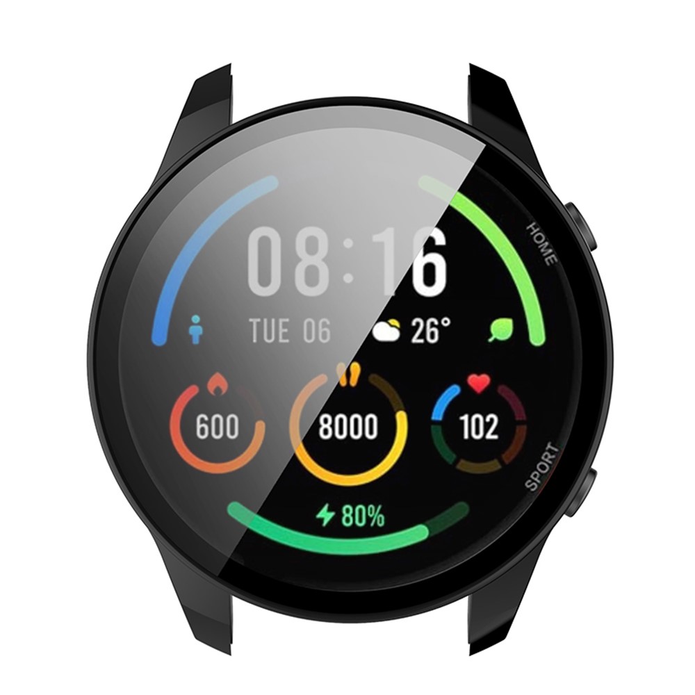 Hard PC Case All-Around Edge Protective Cover with Tempered Glass Screen Protector for Xiaomi Mi Watch Color Sports Edition - Black-6