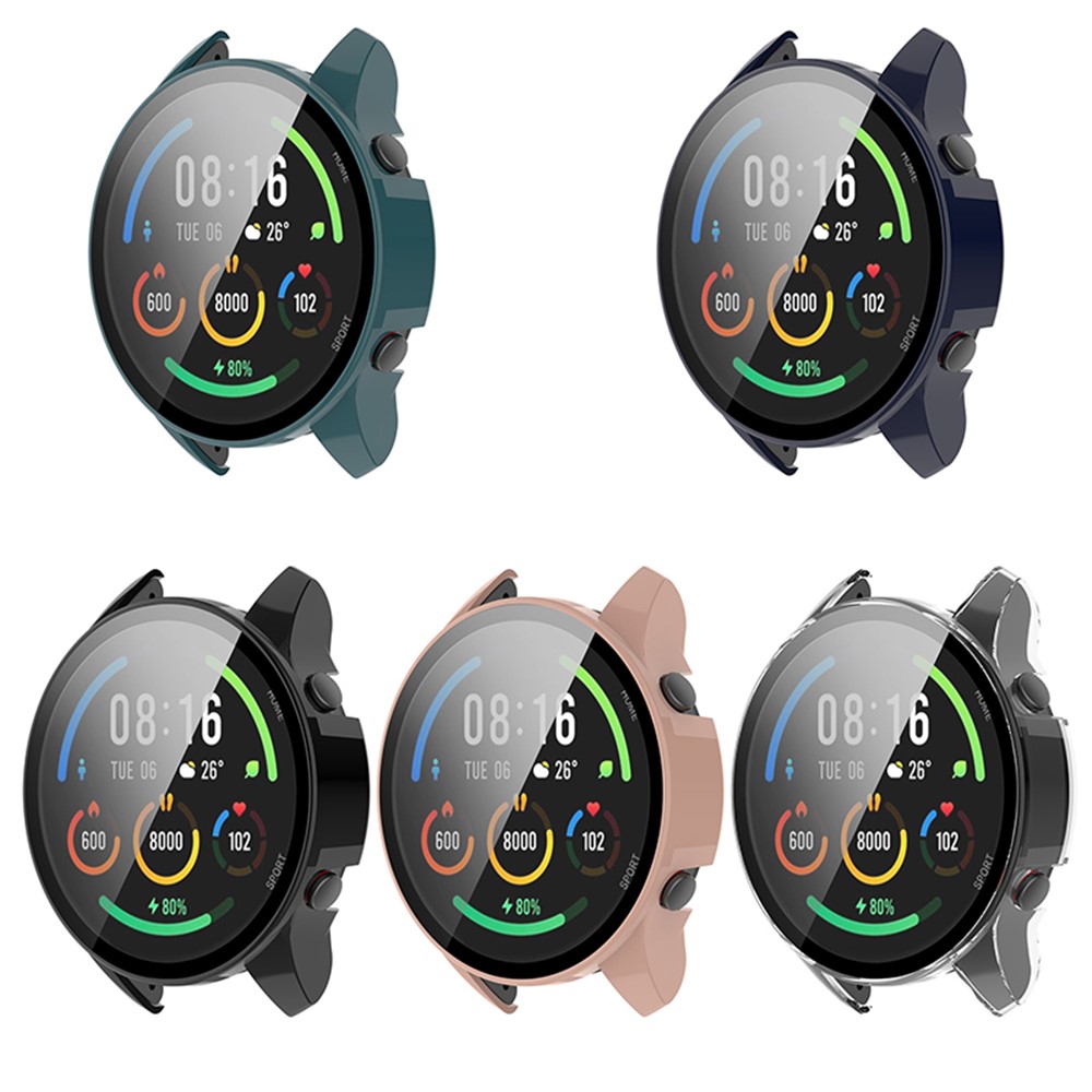 Hard PC Case All-Around Edge Protective Cover with Tempered Glass Screen Protector for Xiaomi Mi Watch Color Sports Edition - Black-9