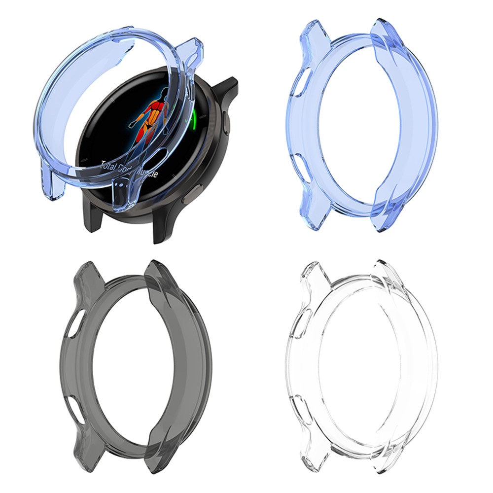 Soft TPU Shock Absorption Hollowed Half-pack Clear Protective Cover for Garmin Venu 2S - Transparent Blue-11