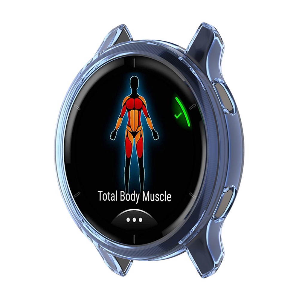 Soft TPU Shock Absorption Hollowed Half-pack Clear Protective Cover for Garmin Venu 2S - Transparent Blue-6
