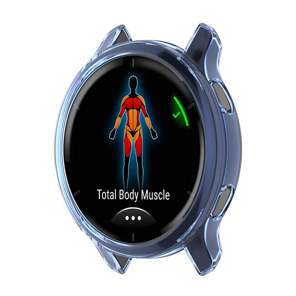 Half Coverage Hollowed Scratch-Free Soft TPU Edge Protective Case Watch for Garmin Venu 2 - Transparent Blue-2