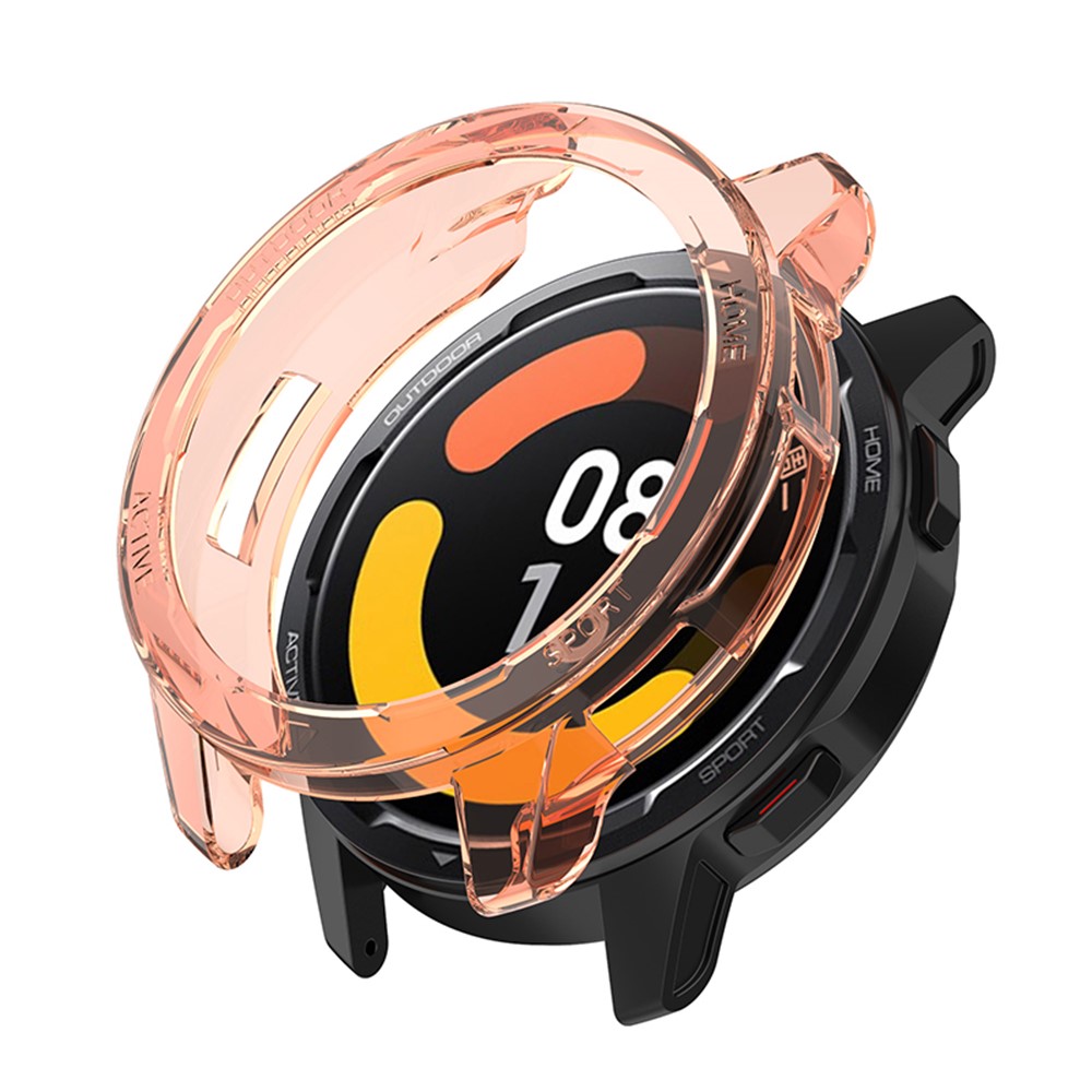 Soft TPU HD Clear Half-pack Hollowed Anti-Fall Cover for Xiaomi Watch Color 2 - Transparent Orange-1