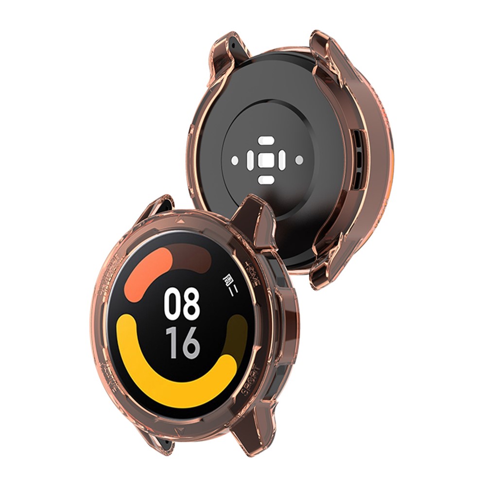 Soft TPU HD Clear Half-pack Hollowed Anti-Fall Cover for Xiaomi Watch Color 2 - Transparent Orange-3