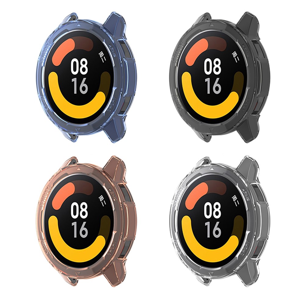 Soft TPU HD Clear Half-pack Hollowed Anti-Fall Cover for Xiaomi Watch Color 2 - Transparent Orange-9
