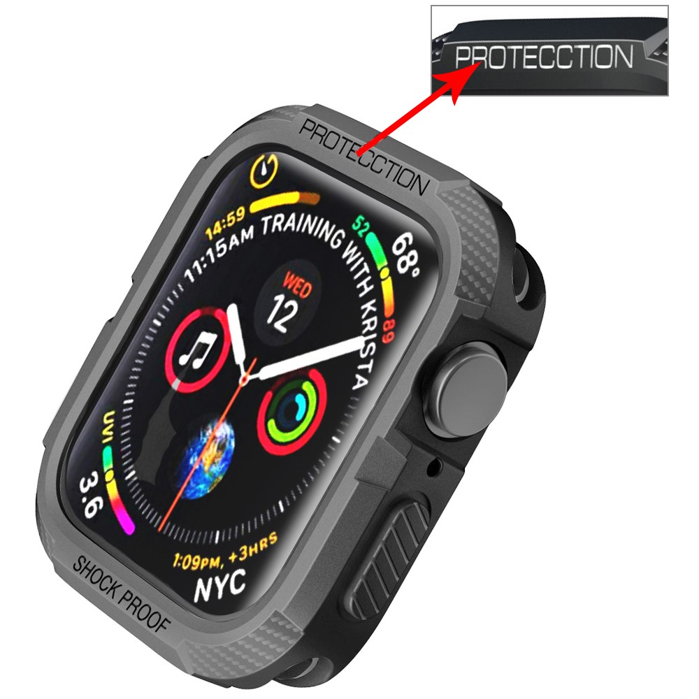 Anti-drop Full Protection Soft TPU Smart Watch Case Cover for Apple Watch Series 7 45mm / Series 6/5/4/SE 44mm - Grey-5
