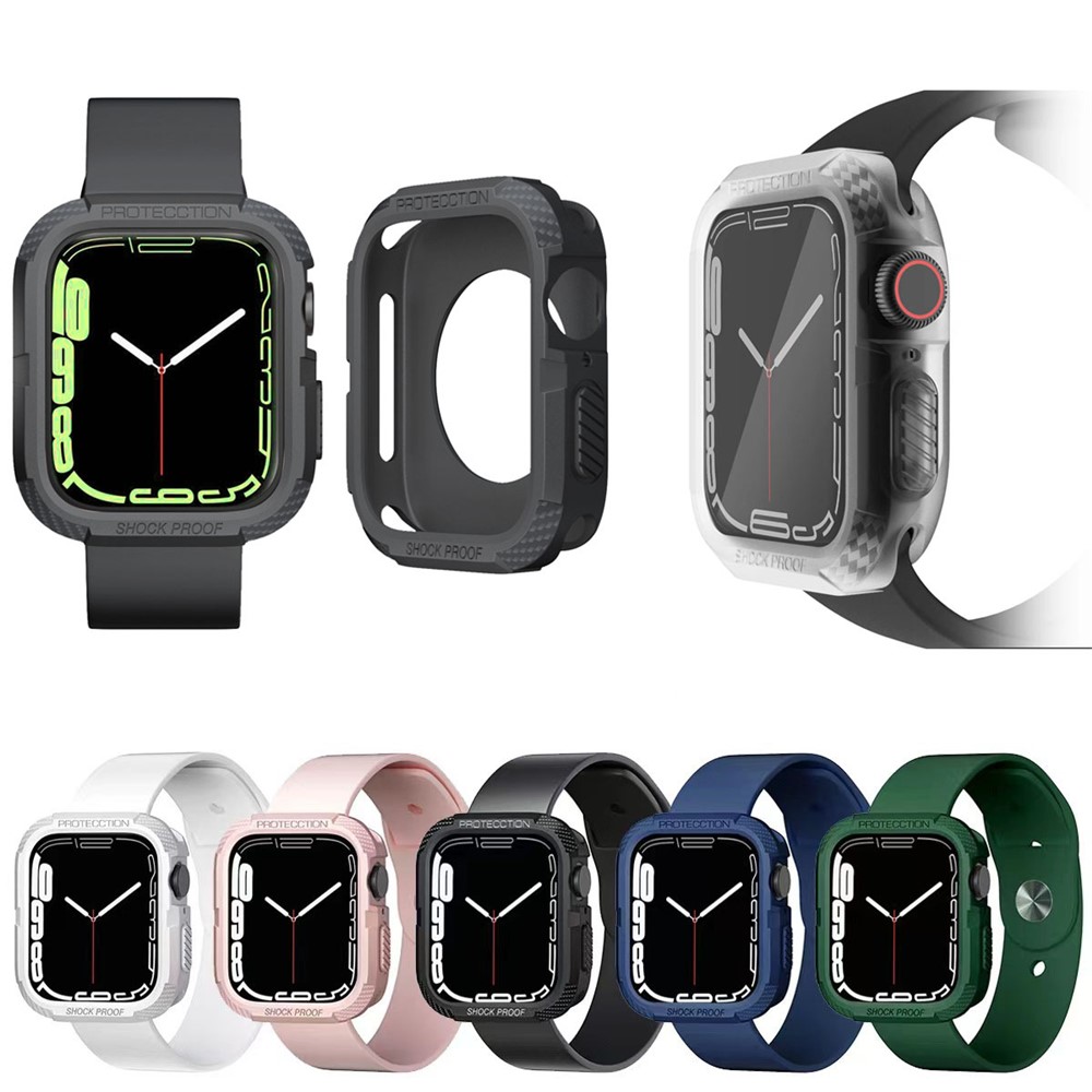 Shockproof Soft TPU Smart Watch Case Cover for Apple Watch Series 7 41mm / Series 6/5/4/SE 40mm - Green-6