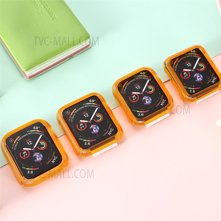 Clear Hard PC Smart Watch Protective Case Cover Frame for Apple Watch Series 3/2/1 38mm - Transparent Orange-2