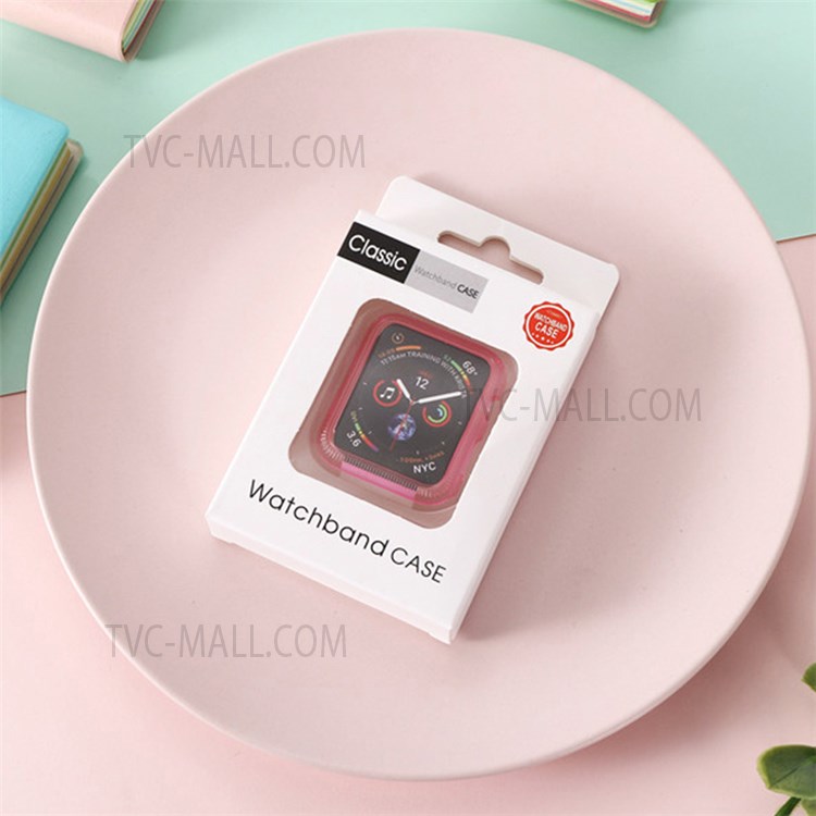 Smart Watch Clear Case Shockproof PC Protective Cover Frame for Apple Watch Series 6/5/4/SE 44mm - Transparent Black-6
