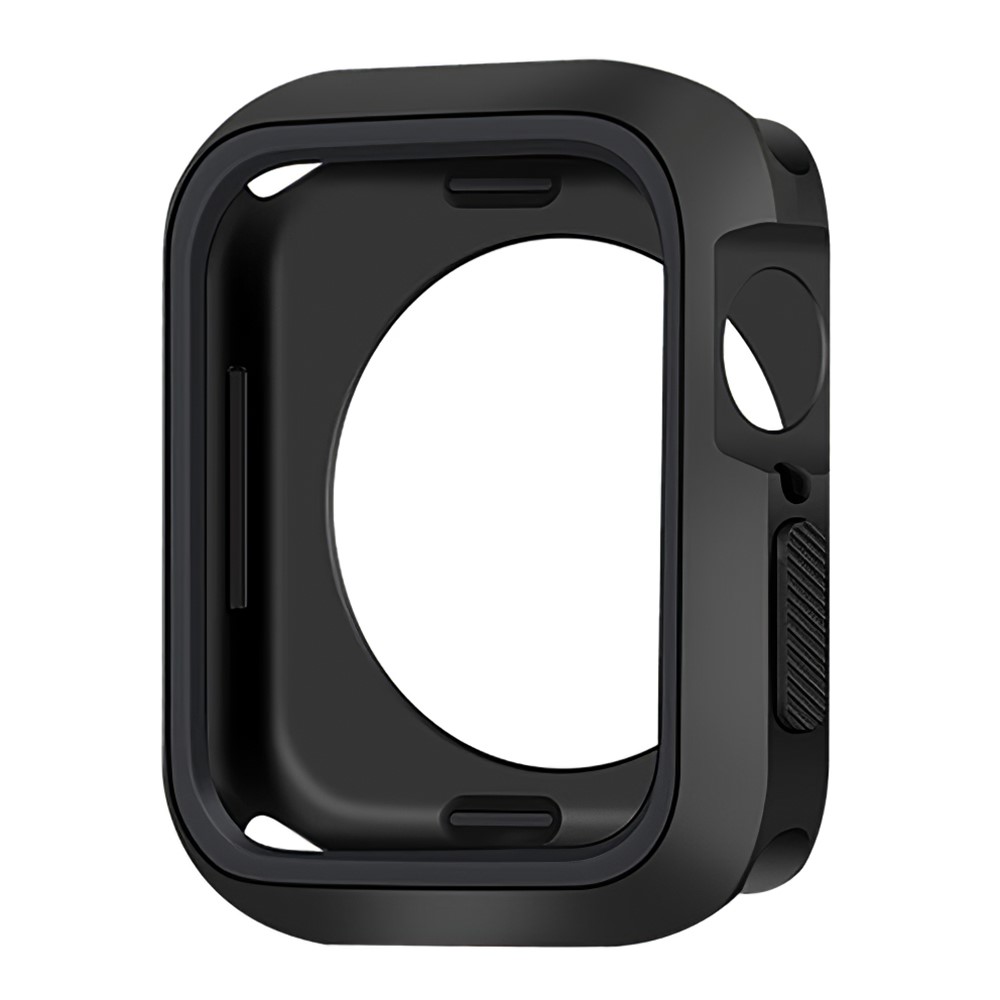 Scratch-resistant Dual Color Silicone Smart Watch Protective Case Cover Frame for Apple Watch Series 3/2/1 42mm - Black/Black-2