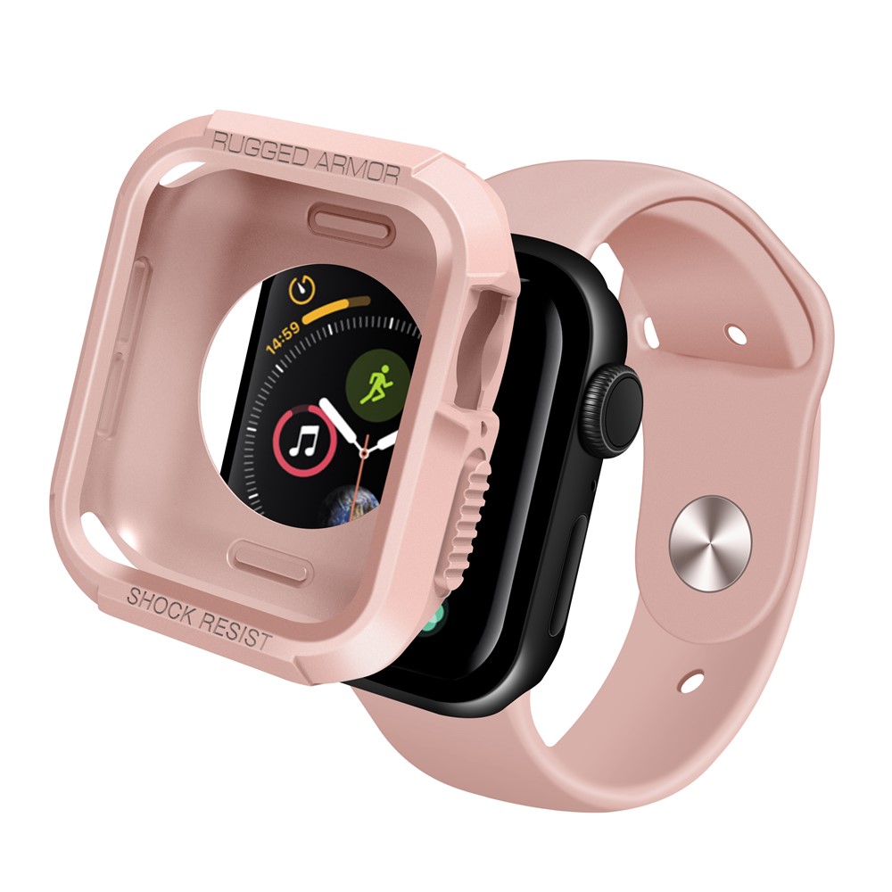 TPU Smart Watch Cover Shock-Absorbed Well-Protected Protector Case for Apple Watch SE/Series 6/5/4 44mm - Pink-1