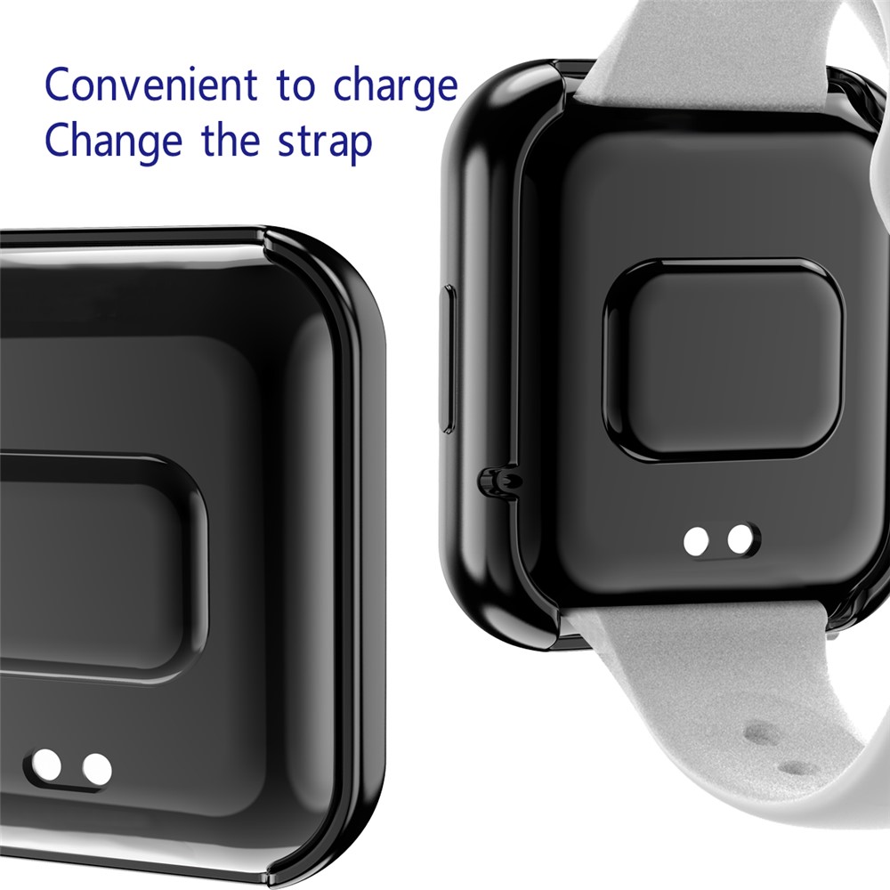 Full Coverage Soft TPU Smart Watch Protective Case with Transparent TPU Screen Protector for Xiaomi Redmi Watch 2 - Black-7