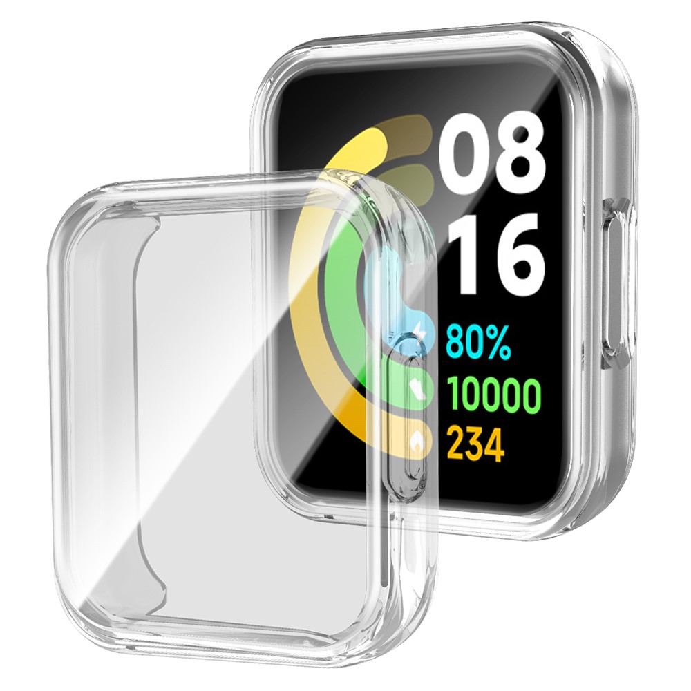 Full Coverage Transparent TPU Smart Watch Protective Case with TPU Screen Protector for Xiaomi Redmi Watch 2 - Transparent-1