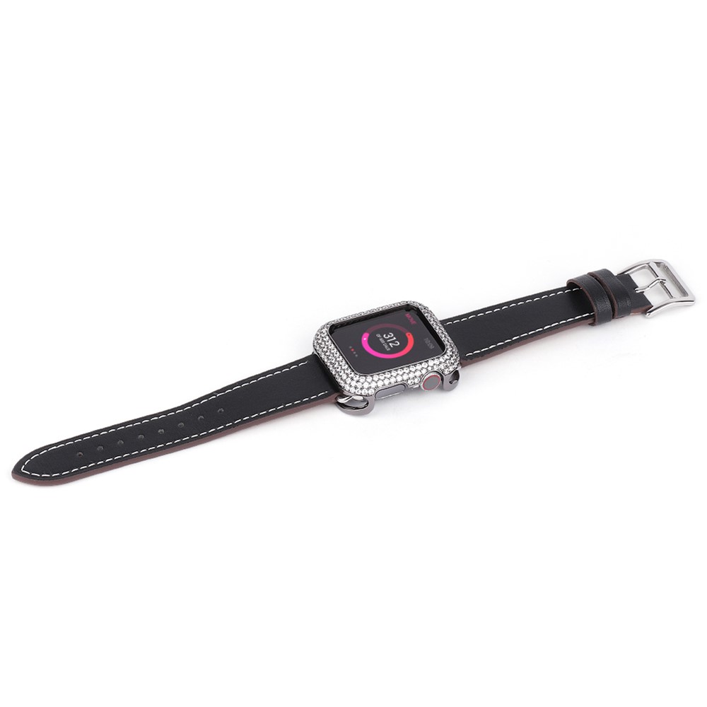 Zircon Decor Copper Anti-Scratch Watch Case Protective Cover for Apple Watch SE 44mm / Series 6/5/4 44mm - Grey-5