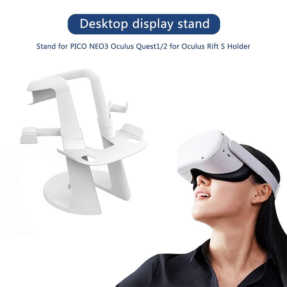 VR Headset Holder Display Stand Game Controller Storage Bracket for Oculus Quest 1/2 / Rift S - Black-5
