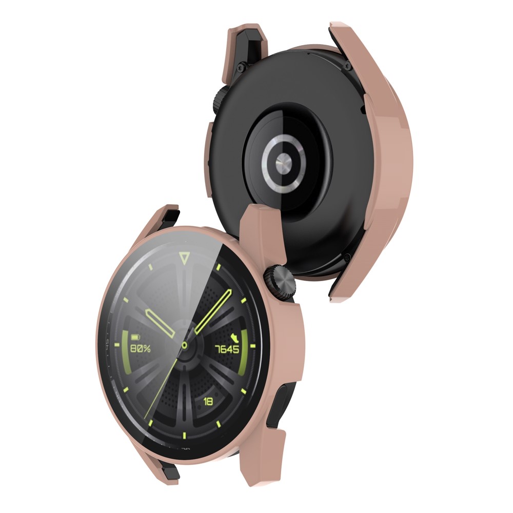 Full Coverage Hard PC Case with Tempered Glass Sensitive Touch Screen Protector for Huawei Watch GT 3 46mm - Pink-5