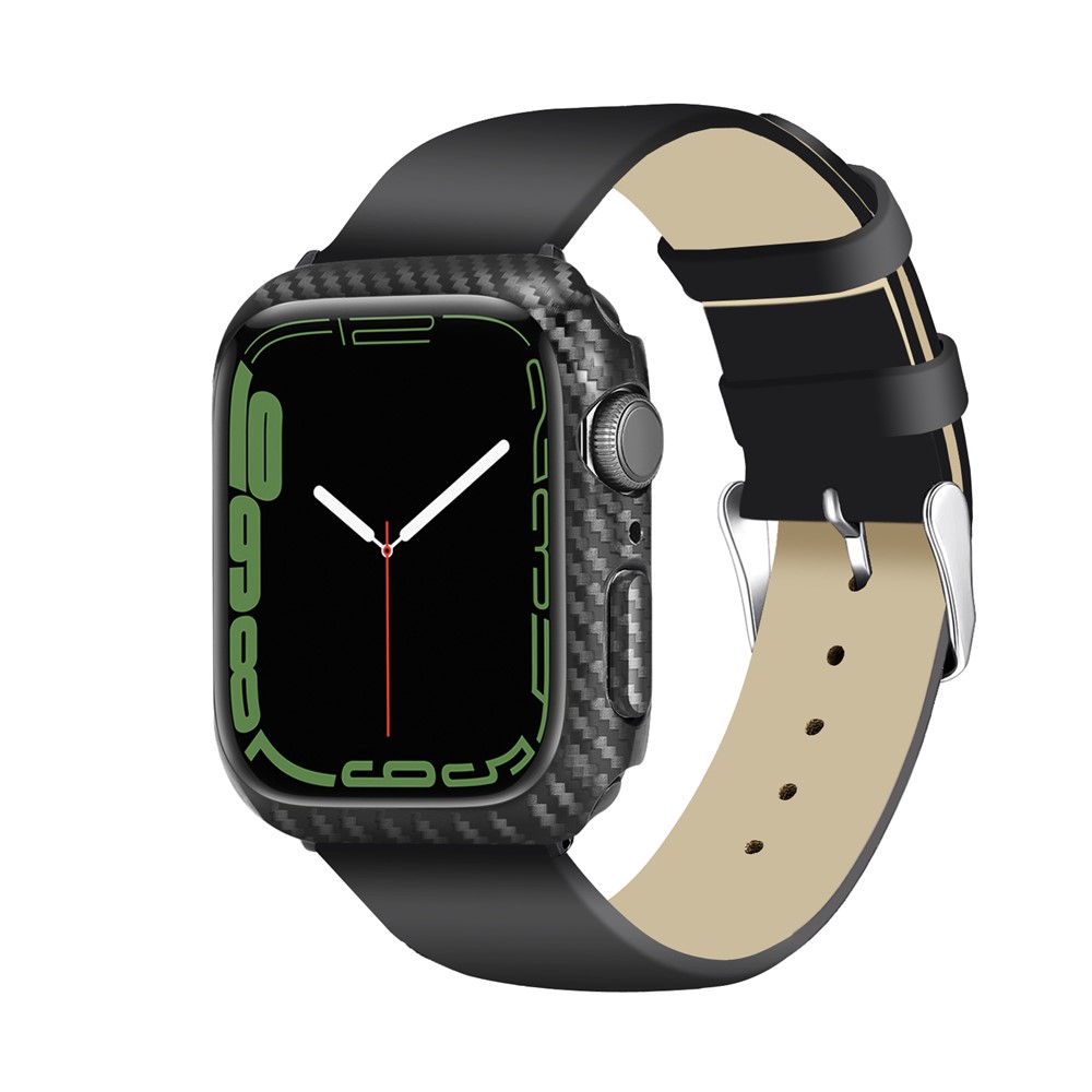 Carbon Fiber Hard PC Smart Watch Protective Cover Case for Apple Watch Series 7 41mm-2