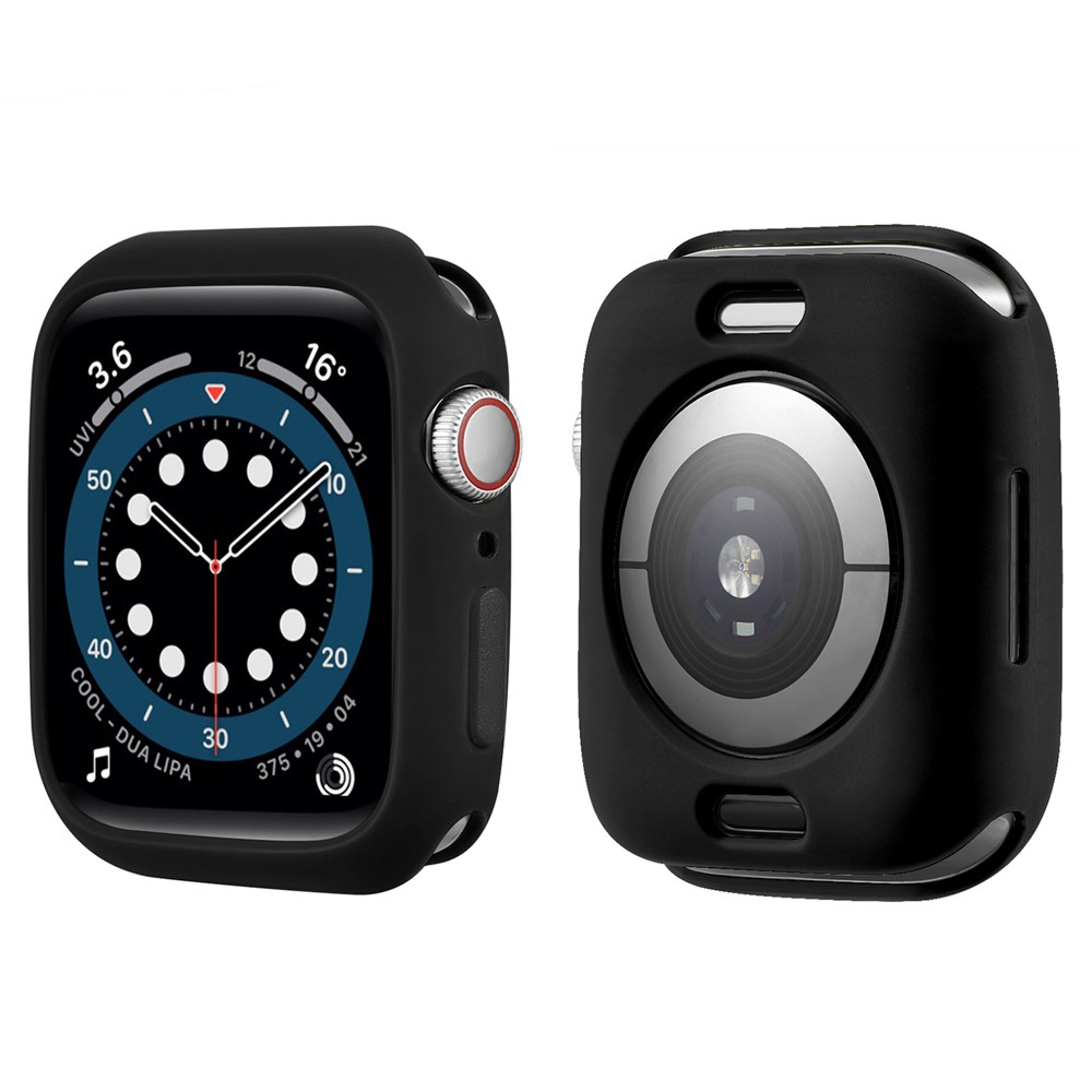 Candy Color Button Covered Soft TPU Protective Watch Case for Apple Watch Series 7 41mm - Black/Black-1