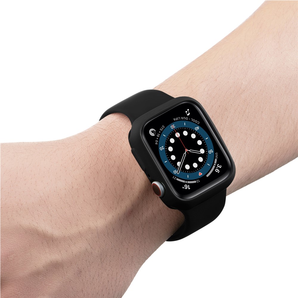 Candy Color Button Covered Soft TPU Protective Watch Case for Apple Watch Series 7 41mm - Black/Black-5