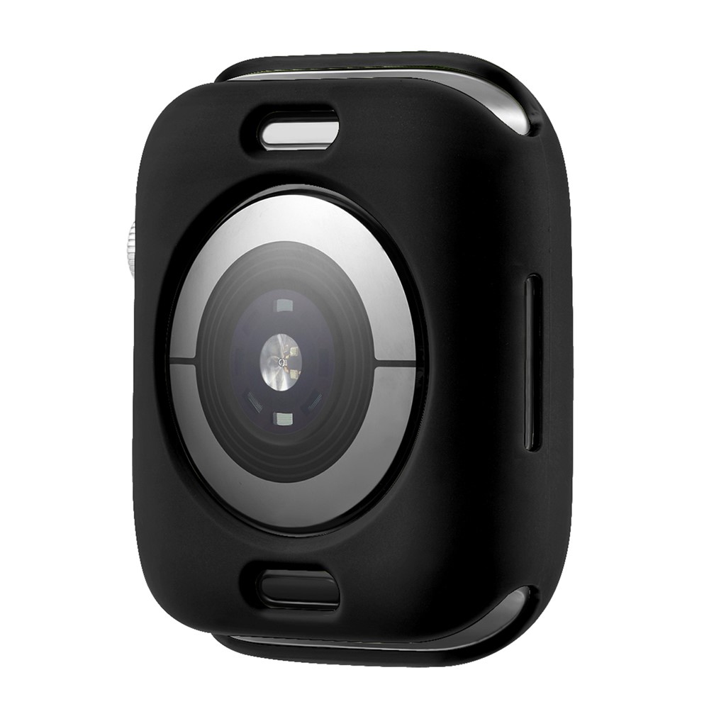 Candy Color Button Covered Soft TPU Protective Watch Case for Apple Watch Series 7 41mm - Black/Red-3