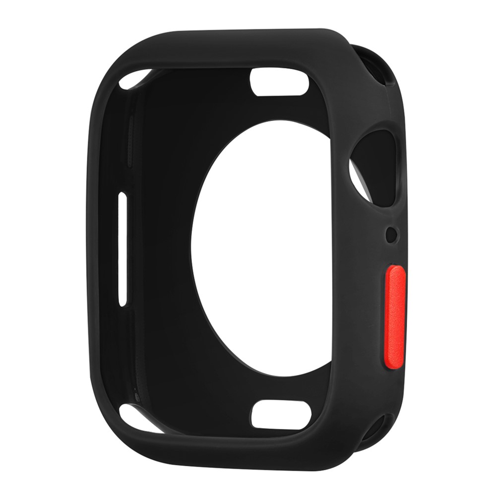 Candy Color Button Covered Soft TPU Protective Watch Case for Apple Watch Series 7 41mm - Black/Red-7