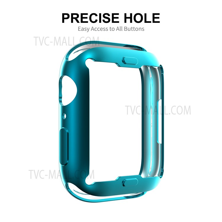 ENKAY Anti-scratch Soft TPU Protective Watch Case Cover with 9H Tempered Glass Screen Protector for Apple Watch Series 7 45mm - Cyan-4