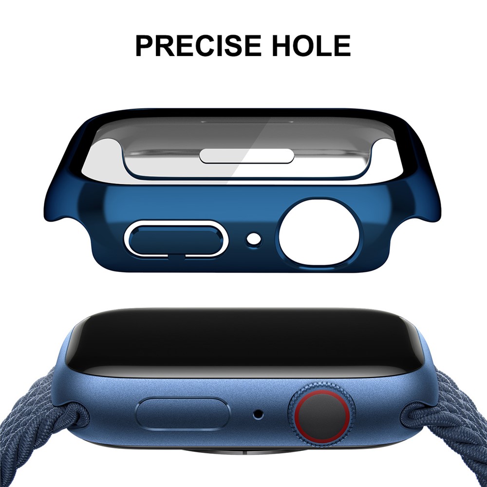 ENKAY 9H Tempered Glass Screen Protector Electroplating Hard PC Watch Case Cover for Apple Watch Series 7 45mm - Sapphire-4