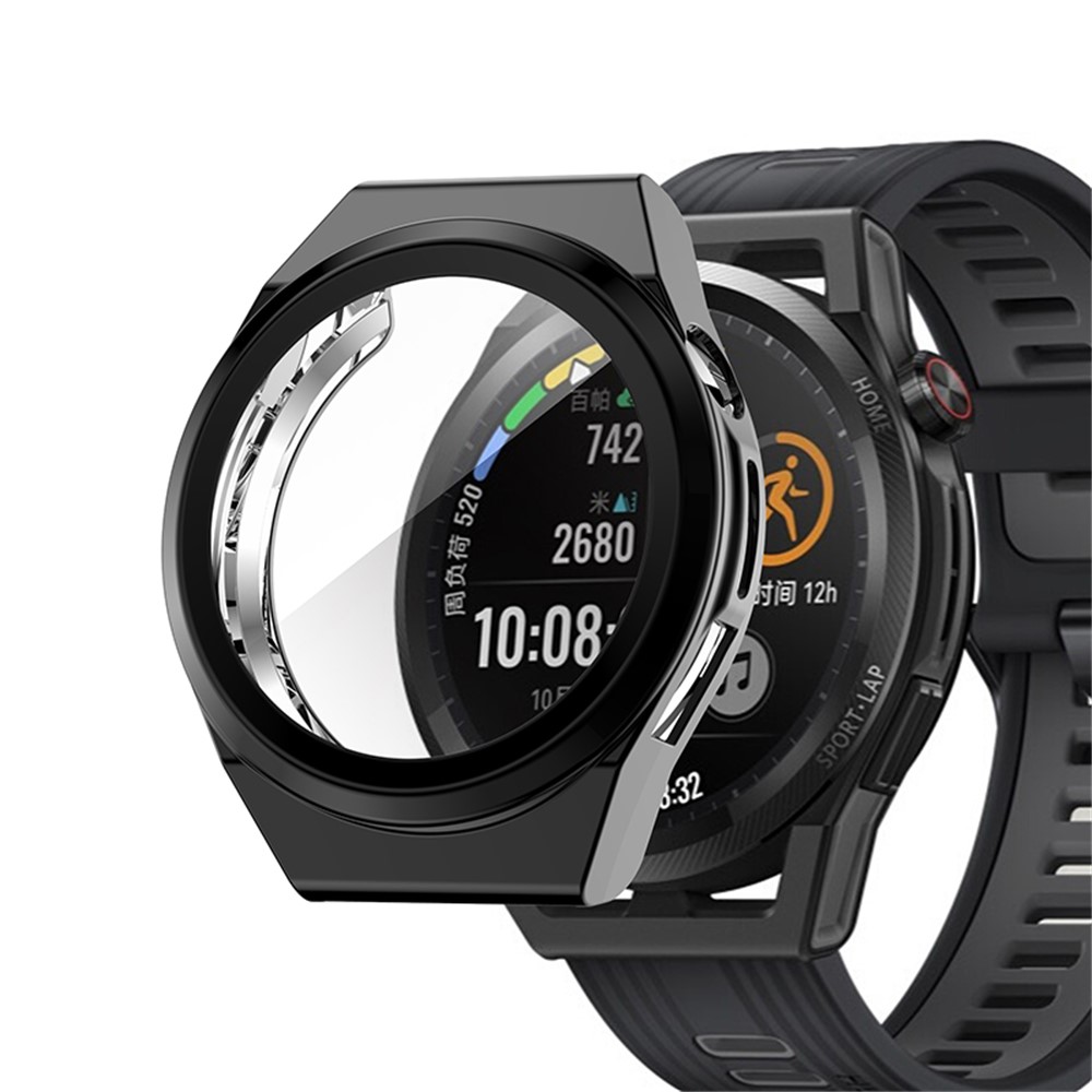 Full Coverage TPU Smart Watch Protective Frame Case for Huawei Watch GT Runner - Black-3