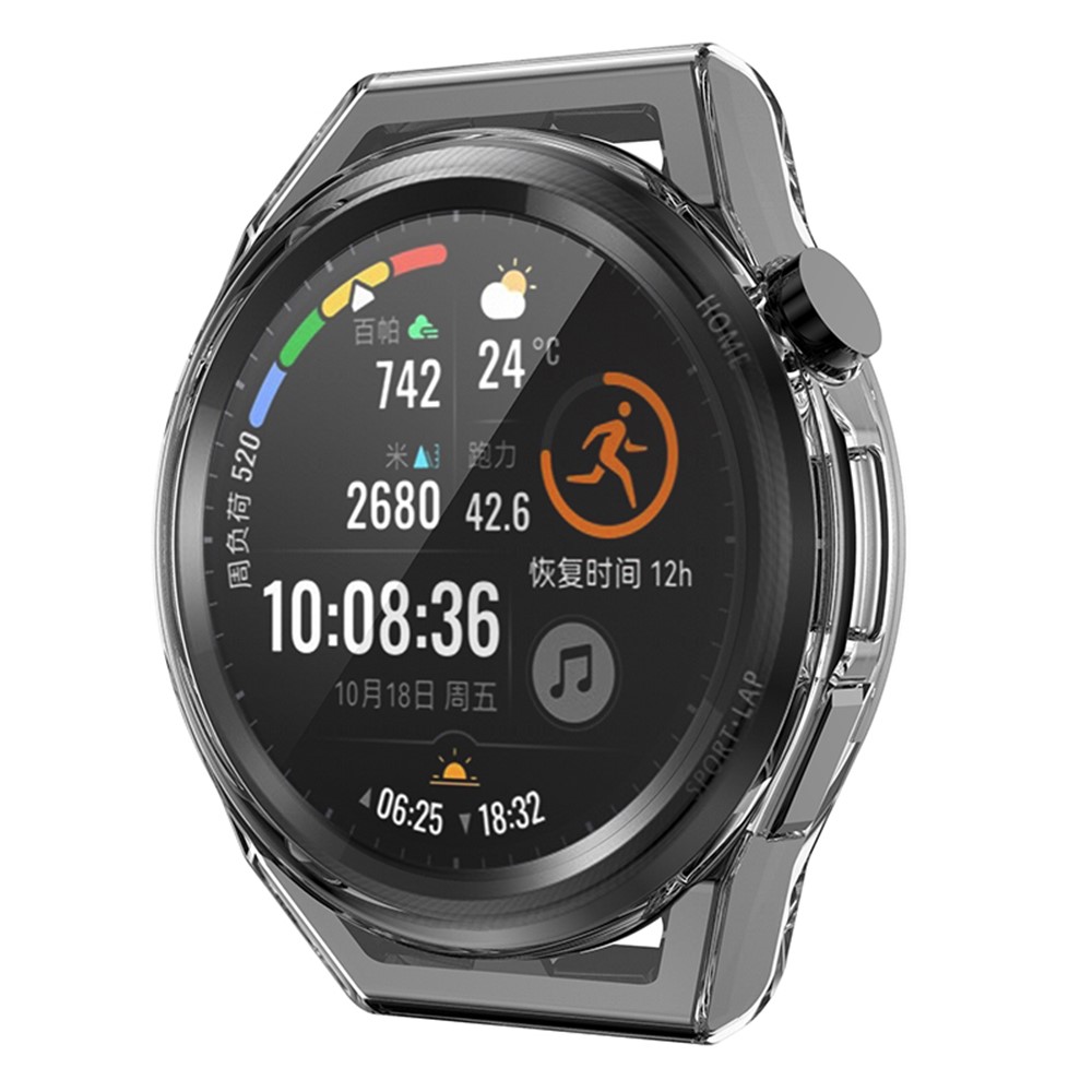 Smart Watch Anti-scratch Protective Frame Full Coverage TPU Case for Huawei Watch GT Runner - Transparent White-2