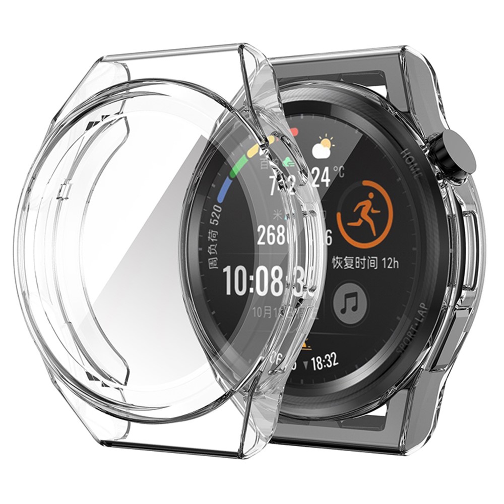 Smart Watch Anti-scratch Protective Frame Full Coverage TPU Case for Huawei Watch GT Runner - Transparent White-3