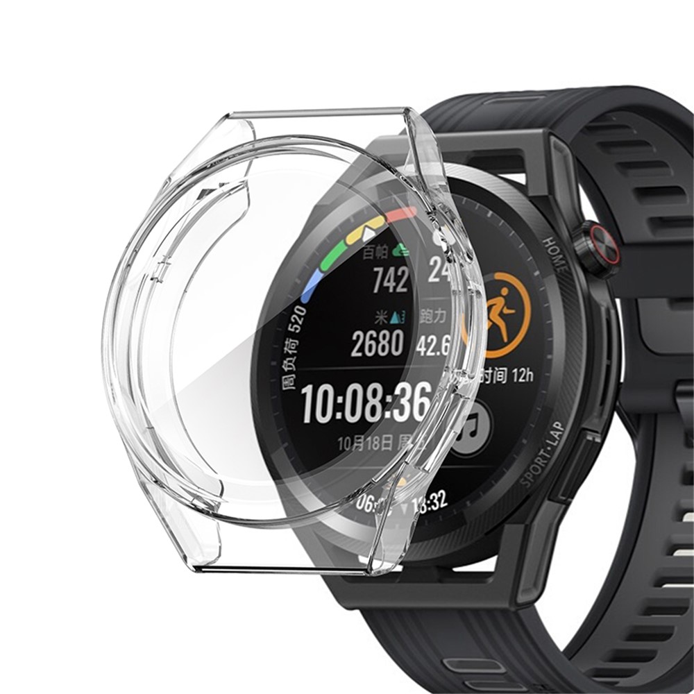 Smart Watch Anti-scratch Protective Frame Full Coverage TPU Case for Huawei Watch GT Runner - Transparent White-4