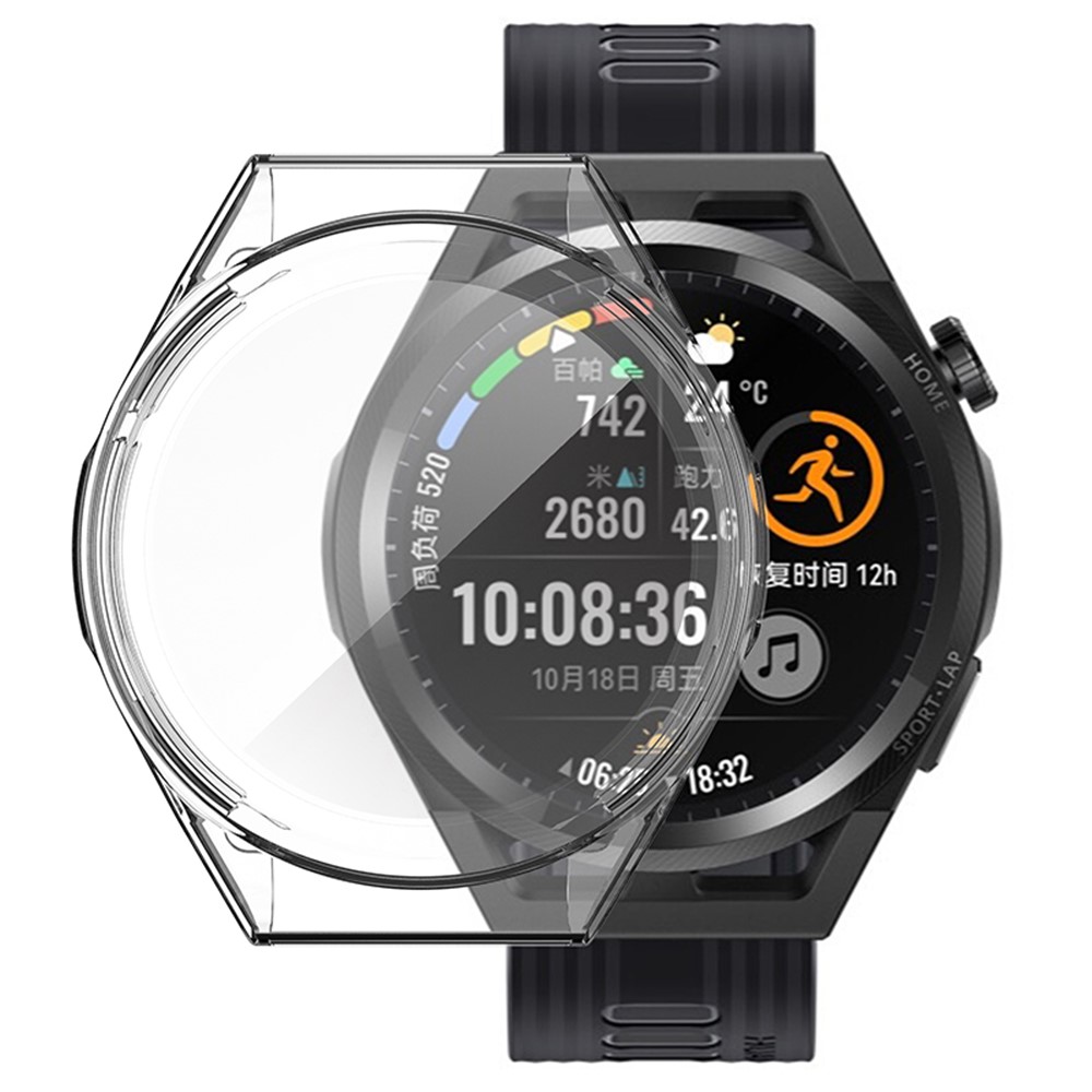 Smart Watch Anti-scratch Protective Frame Full Coverage TPU Case for Huawei Watch GT Runner - Transparent White-5